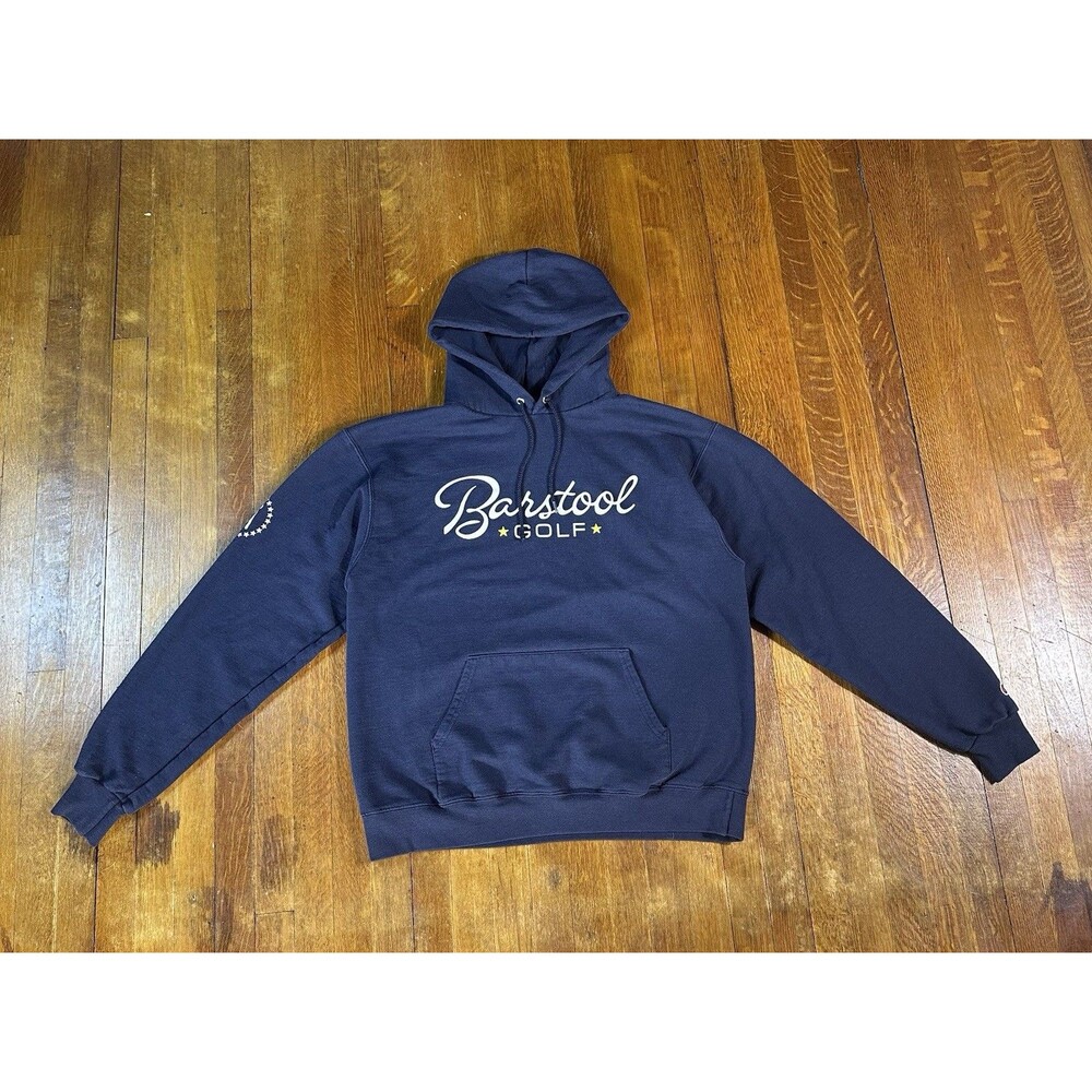 Barstool Golf Champion Hoodie Sweatshirt Navy Blue Size Mens Large Logo